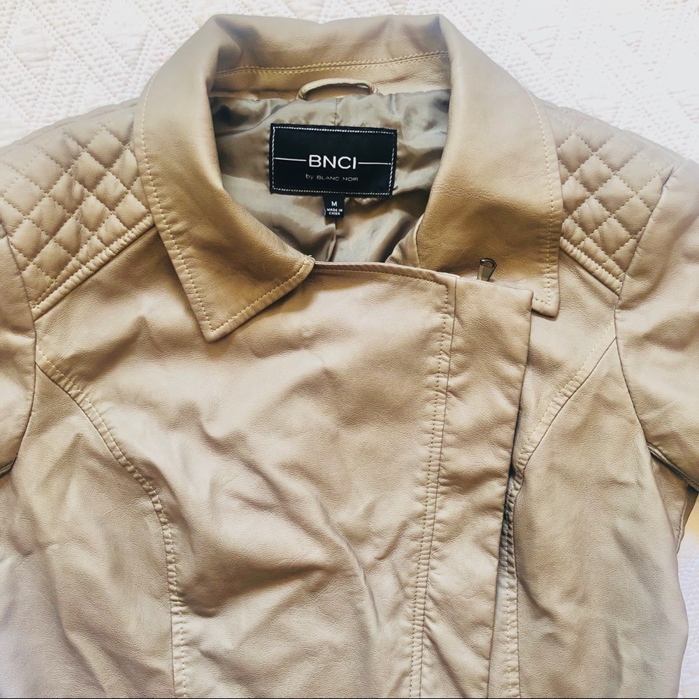 Taupe Faux Leather Jacket
